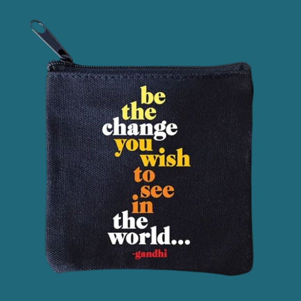 Be the Change Mini Canvas Pouch