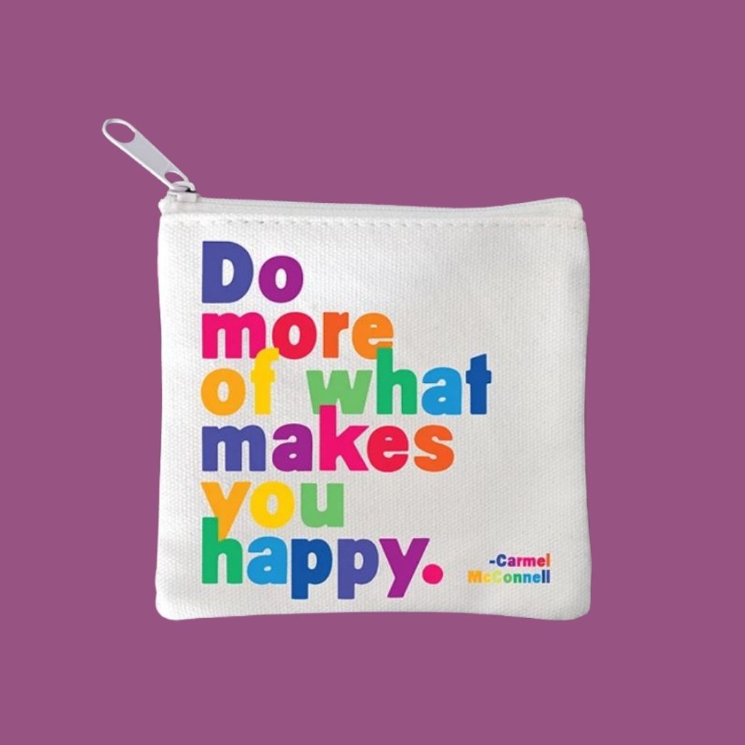 Happy Mini Canvas Pouch